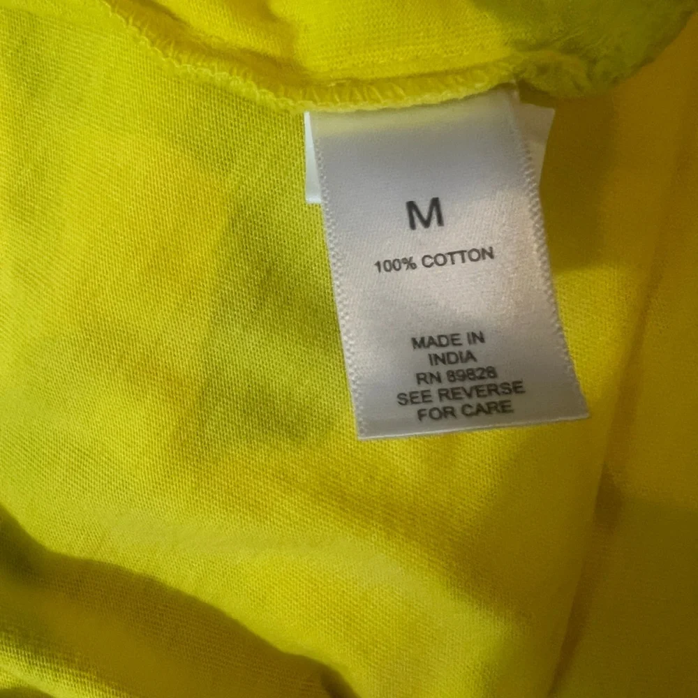 LOGO by Lori Goldstein Yellow 3/4 Sleeve‎ Tunic Top high low pockets size medium - Picture 11 of 11